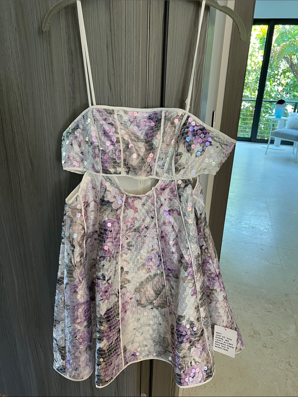 NWT ASOS Design Floral White & Lavender A-Line Mini Dress US 8 - Picture 2 of 11
